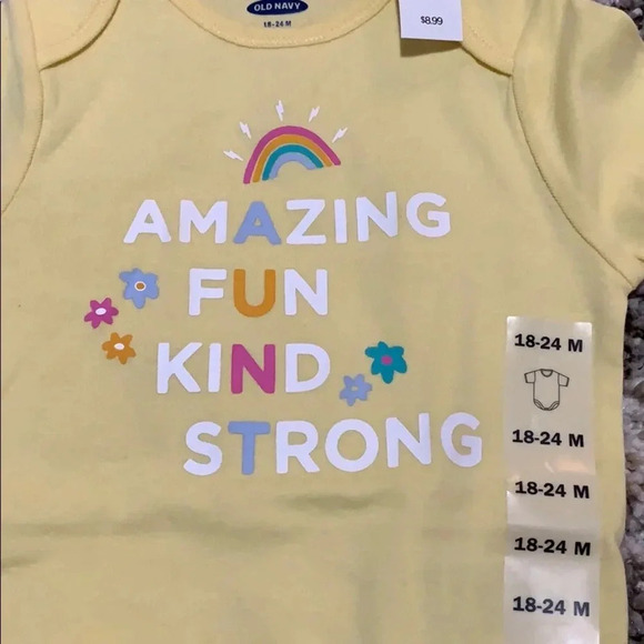 NWT Old Navy AUNT yellow rainbow one piece 18-24 month - Picture 4 of 4